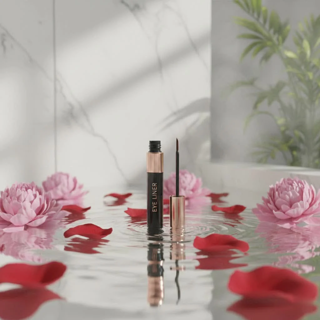 Brown eyeliner enhancing brown eyes