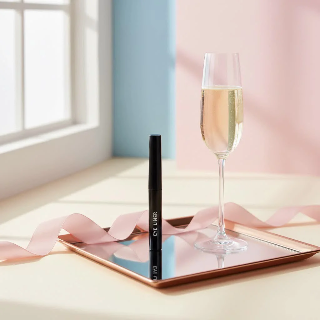 Close-up of a woman's eye with perfectly applied waterline eyeliner