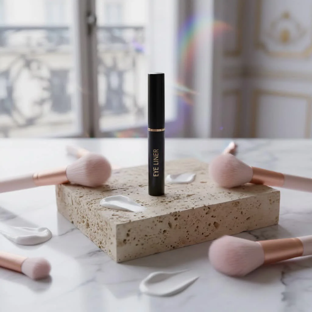 Kajal eyeliner applied to a woman's lower lash line for a defined look