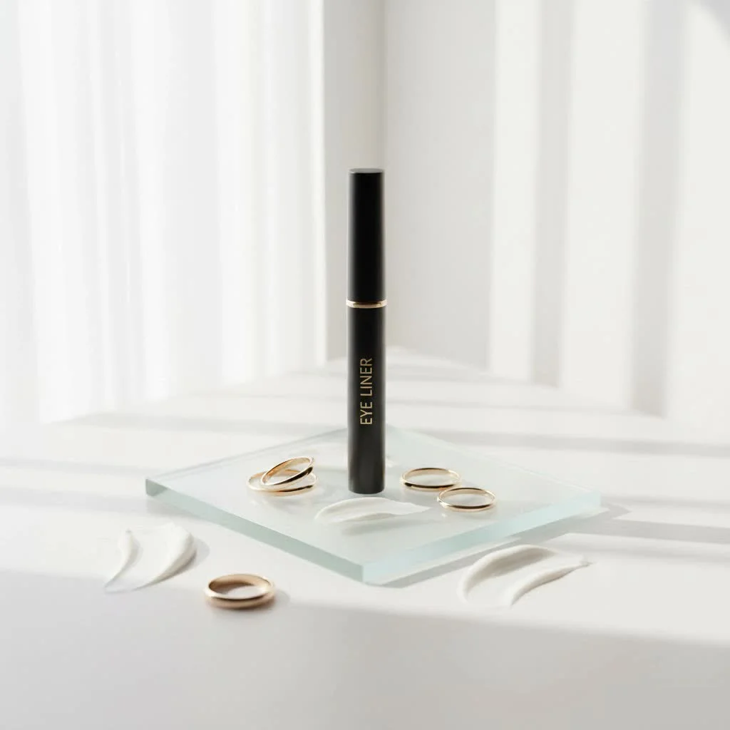 Lancôme eyeliner products displayed on a vanity
